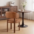 thumbnail image 4 of AFO Modern Adult Faux Leather Solid Print Dining Side Chairs, Brown (Set of 2), 4 of 9