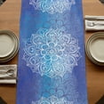 thumbnail image 5 of Table Runners 70 Inches Long Dress Scarves, Boho Flowers Farmhouse Coffee/Dining/Kitchen Table Decor, Holiday Table Runner, Blue Floral Bohemian Vintage Country 13x70 Inch, 5 of 9