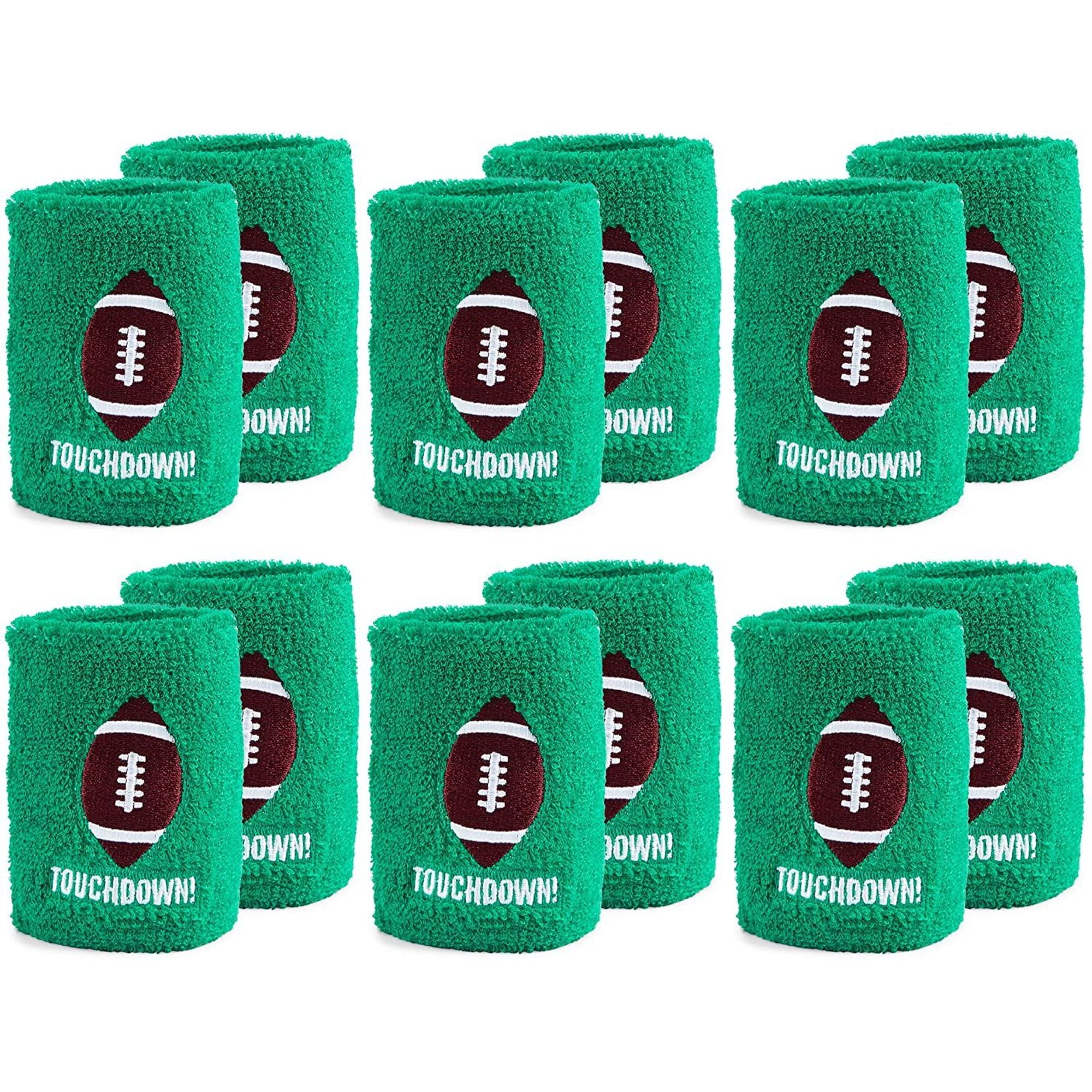 Basketball Football Women 6 Pieces Wrist Sweatband Sports Doublewide Wristbands Unisex Interval Reversible Sweat Absorbing Elastic Athletic Wristbands for Men