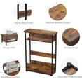 thumbnail image 5 of Vintage Side Table with Storage Shelf,3 Tier Slim End Table Modern Sofa Table for Narrow Spaces,24.6 Inch Height Bedside Table Small Nightstand with Magazine Rack Space Saving/ Rustic Brown, 5 of 6