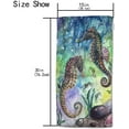 thumbnail image 3 of Seahorse Hand Towels Animal Deep Sea Ocean Horse Soft Hand Towel for Bathroom Kitchen Yoga Gym Decorative Towels 15"X30", 3 of 8
