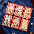 thumbnail image 1 of Langgg 6 Enveloppes Rouges de Dessin Animé de Festival Printanier, 1 of 1