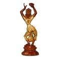 thumbnail image 4 of Brass World Lady Dancing Brass Rare Brown & Gold Finish Statue for Home Decor Indian Culture Apsara Showpiece Antique Style Women Idol in Brass Decor Gift 11 Inches, 4 of 6