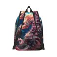 thumbnail image 2 of Rateoe Ocean Seahorse Pattern Canvas College Laptop Backpack,Travel Daypack,Durable Rucksack Travel Notebook Bag School Backpack Book Bag for Men Women-Medium, 2 of 7