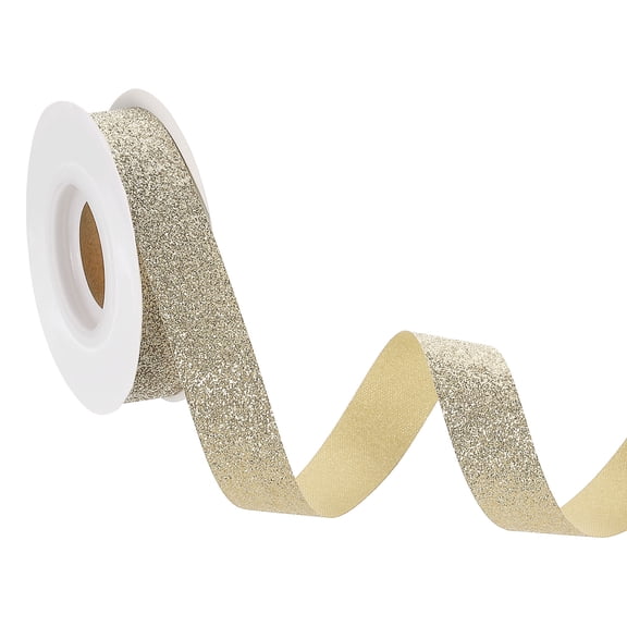 3/4" x 10 Yards Sparkle Ribbons, Gift Wrapping Crafts Cut Edge Ribbon, Champagne