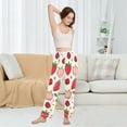 thumbnail image 4 of Dailycode Women's Pajama Pants Wide Leg Lounge Pj Bottoms With Pockets Strawberry Cherries Berries, 4 of 7
