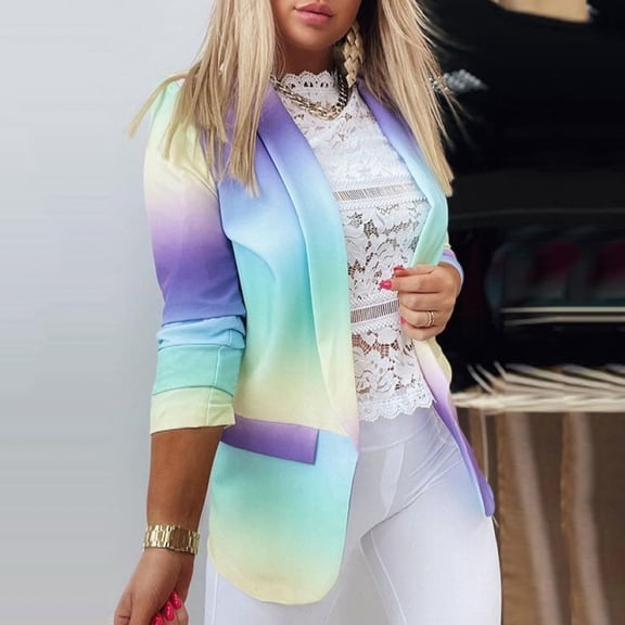 Vedolay Coats Suit Jackets for Women Fall Fashion 2023 Casual Blazers Long Sleeve Work Suit Jackets with Pockets,Purple M