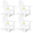 thumbnail image 1 of Costway 4PCS Patio Adirondack Chair Weather Resistant Garden Deck W/Cup Holder White, 1 of 7