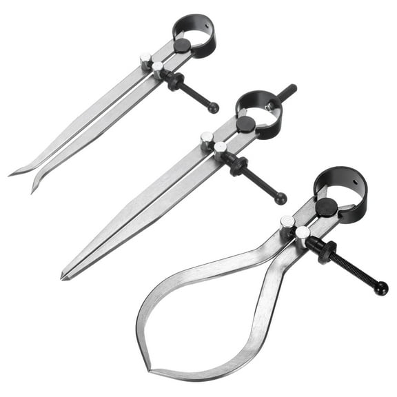 Uxcell 3pcs Spring Outside Inside Caliper Divider 6" Stainless Steel Adjustable Spring Caliper Set Bent-Leg Straight-Leg