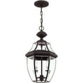 thumbnail image 4 of 2 Light Bronze Outdoor Chain Lantern Pendant Lighting Fixture with Clear Beveled Glass Shade backed with Hand Crafted Solid Brass material for patio, front porch, entryway and more, 4 of 5