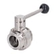 thumbnail image 1 of Válvula SanitaryClamp, Acero Inoxidable 304, Válvula De Mariposa, Presión Máxima PN1.6, Con Conexión Rápida Para Productos Farmacéuticos, Químicos, Lácteos, 1 of 7