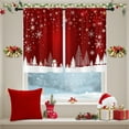 thumbnail image 6 of Christmas Kitchen Curtains Red Window Short Tier Curtains Over Sink Set of 2, Winter Snow Snowman Xmas Tree Kitchen Decor 26" x 36", 6 of 7