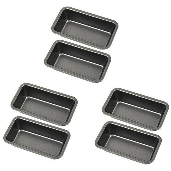 NEW 6Pcs Bread Pans for Baking Nonstick Carbon Steel Loaf Pan Tray Toast Mold Cake Pastry Box Bakeware