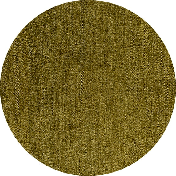 Ahgly Company Indoor Round Abstract Yellow Modern Area Rugs, 4' Round
