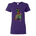 thumbnail image 1 of Colorful Rainbow Rabbit Animal Lover Womens Graphic T-Shirt, Purple, 2XL, 1 of 3
