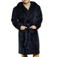 thumbnail image 1 of Mens Fall Long Sleepwear Flannel Robes Shawl Collar Bathrobe Pajamas, 1 of 5