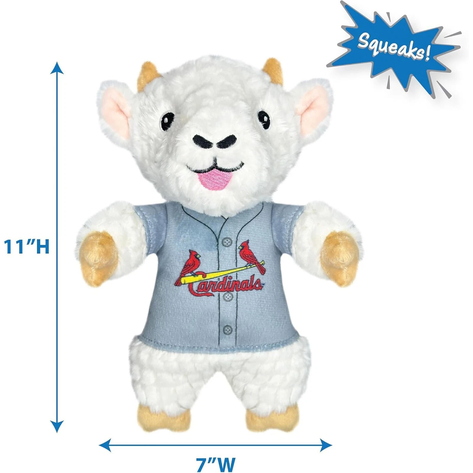 Pets First MLB Goat Plush Toy for Dogs & Cats Squeaky Dog Toy with Squeaker
