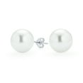 thumbnail image 1 of Boucles d'Oreilles Clous Perle Simulée Blanche Élégante Simple Classique pour Femmes en Argent Sterling.925 12MM, 1 of 6