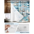 thumbnail image 3 of No Hook Cloth Fabric Shower Curtain with Snap in Liner, Coastal Summer Beach Waterproof Shower Curtains Set with See Through Top Window, Lighthouse Starfish Blue Wooden Bath Curtains Shower 72"x78", 3 of 6