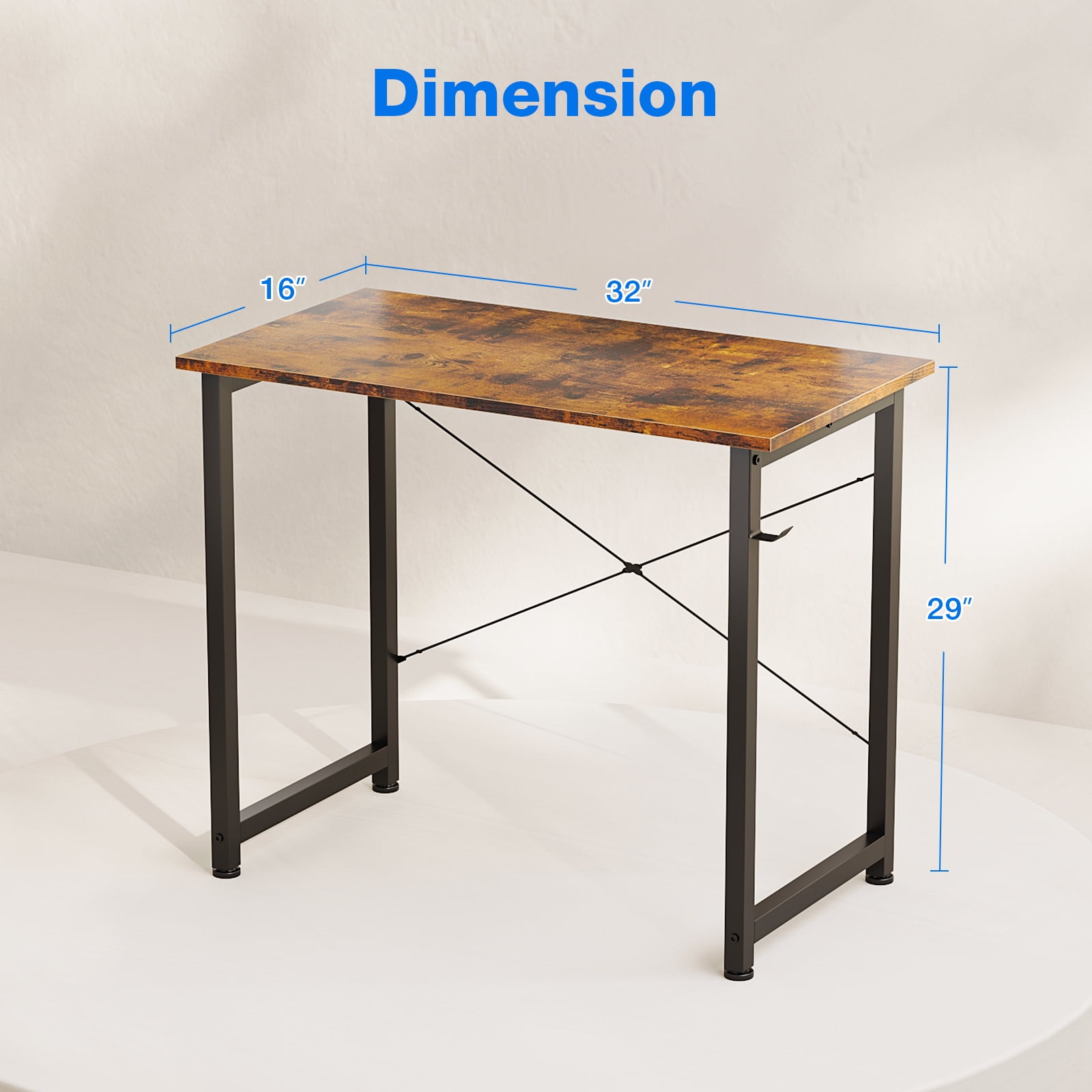 32 inch Small Computer Desk for Small Space, Modern Simple Style Desk for Living Room/Bedroom/Home Office, Sturdy Student Writing Desk, Gift for Kid, Vintage