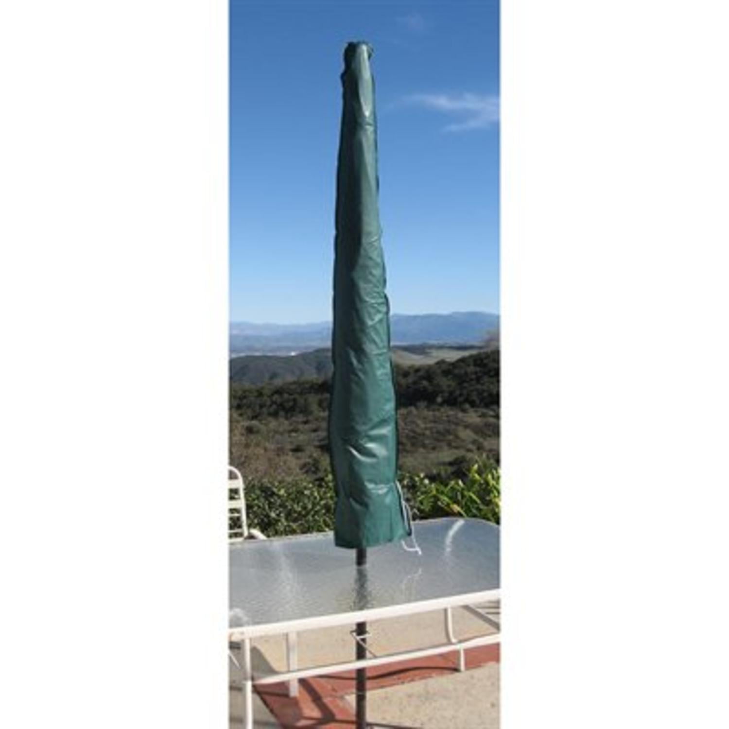 Durable Outdoor Patio Vinyl Market Umbrella Cover with Zipper Green