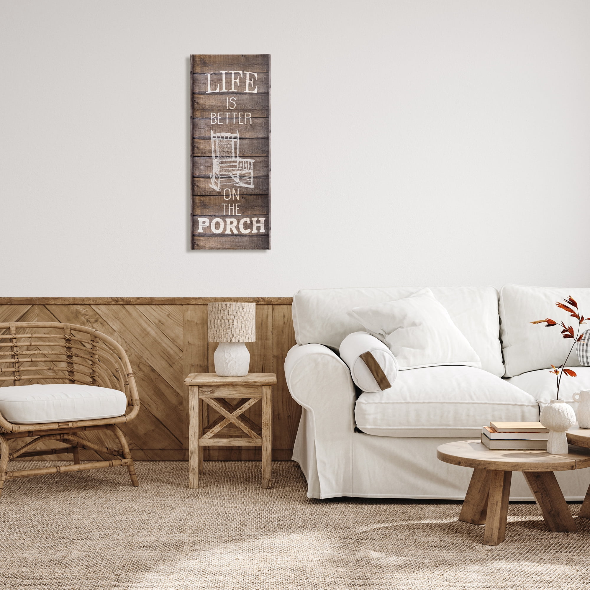 Stupell Industries Porch Life Country Rustic Inspirational Painting Gallery Wrapped Canvas Art Print Wall Art, 17 x 40