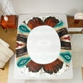 thumbnail image 5 of Castle Fairy Brown Teal Aztec Twin Sheet Sets,Bohemian Western Theme Bedding, 5 of 7
