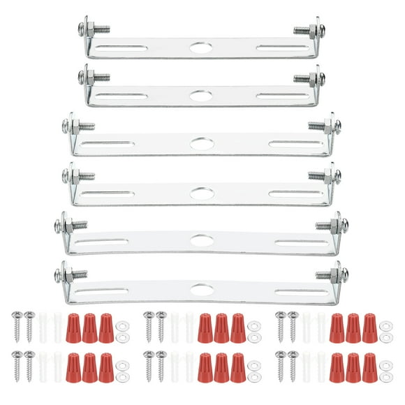 Uxcell 4.13", 4.53", 4.72" Universal Light Fixture Mounting Bracket Kit, Light Crossbar Round Ceiling Plate 6 Set