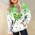 thumbnail image 2 of Staki Kids Girls Shamrock Shirt St. Patrick's Child Clover with Pockets Irish Long Sleeve Hoodie 3-12Y(Dark Green,10-11 Years), 2 of 6