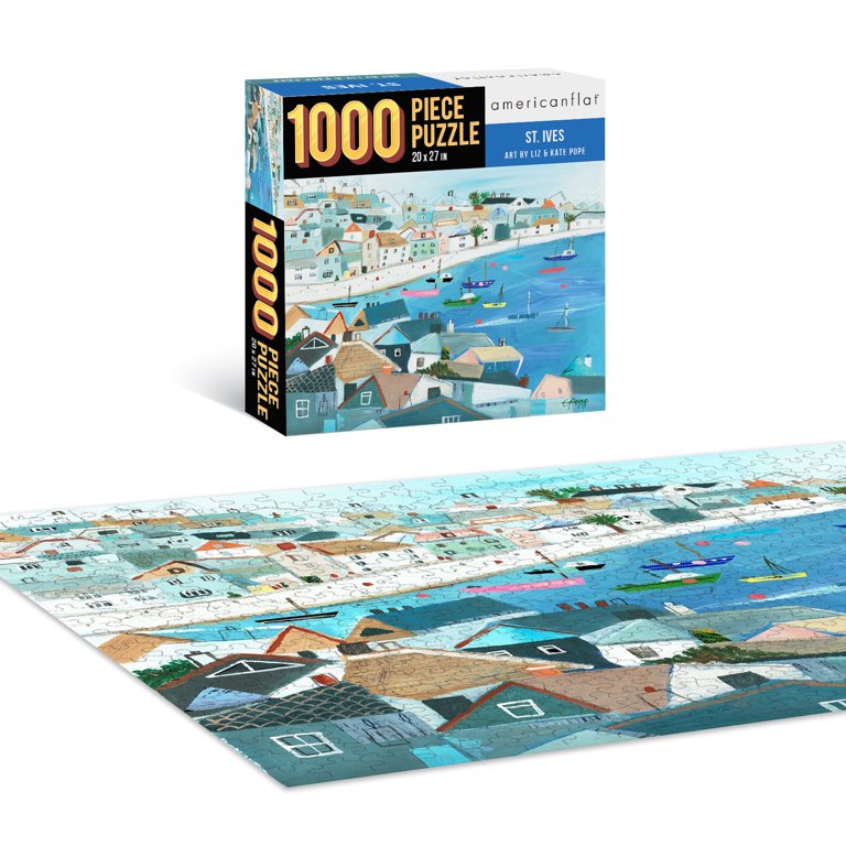 1000 Piece Jigsaw Puzzle, 20x27 Inches, St Ives, Artwork by Liz
