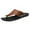 Brown, variant on Men Summer Rome Flip Flop Beach Slipper Comfortable T-Strap Open toe Slipper with Arch Support Impermeable Open toe Beach Leather Thong Sandals Cushion