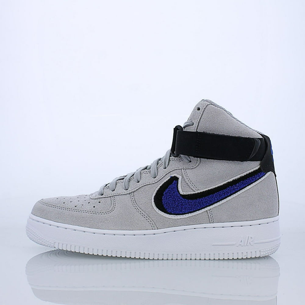 Mens Nike Air Force 1 High '07 LV8 Chenille Swoosh Wolf Grey Game Roya ...