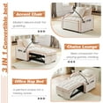 thumbnail image 6 of Aukfa Convertible Sleeper Chair, 4-In-1 Pull Out Futon Chair Bed with Cup Holder, USB Port and Swivel Phone Holder, Beige, 6 of 8