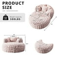 thumbnail image 4 of Wiilayok 55" W Oversized Chaise Lounge Chair Indoor with Ottoman,Thickened Backrest Round Reading Sofa Couch with 5 Pillows for Living Room, Pink, 4 of 9