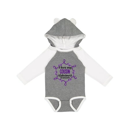 

Inktastic I Love My Cousin Alzheimer s Awareness with Purple Hearts Gift Baby Boy or Baby Girl Long Sleeve Bodysuit