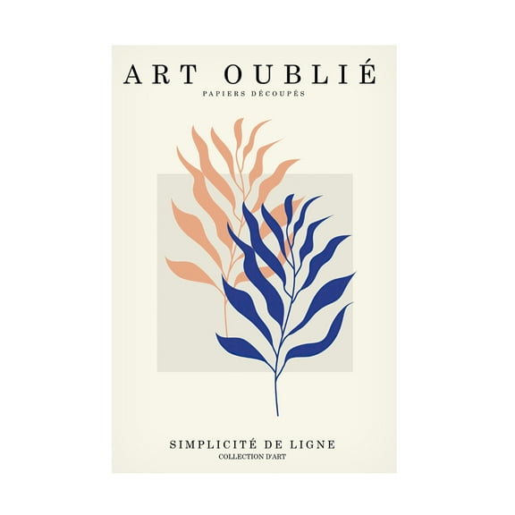 Canvas Wall Art - Incado 'Orange and Blue Leaves' Wall Art for Living Room, Bedroom, or Office Décor by Trademark Fine Art - 12 x 19 Inches