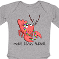 thumbnail image 4 of Inktastic More Beads, Please Cute Mardi Gras Crawfish Boys or Girls Long Sleeve Baby Bodysuit, 4 of 5