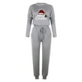 thumbnail image 5 of Tejiojio Christmas Womens Workout Sets Print Long Sleeve Sport Pullover Leisure Crop Tops + Pants Set, 5 of 6