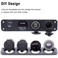 thumbnail image 3 of Panel de interruptores para cargador de coche 4 en 1, con función de carga USB dual, voltímetro LED, interruptor basculante de encendido y apagado y toma de encendedor para embarcaciones (2), 3 of 5