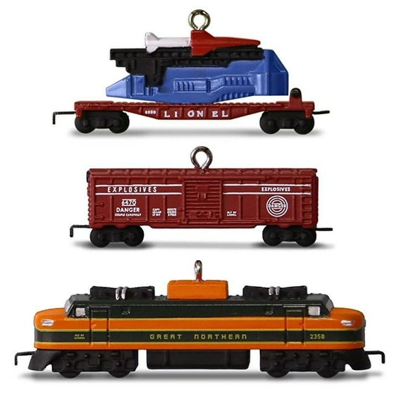 Hallmark 2016 Christmas Ornament LIONELÂ® 2533W Great Northern Freight Set of 3 Mini Ornaments