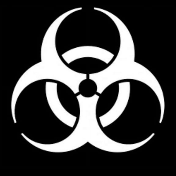 Biohazard Symbol Vinyl Cut Decal Sticker With No Background | 5.5 Inch White Decal | Chemist Scientist Examiner Physicist