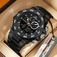 thumbnail image 2 of 2025 New Men's Digital Sports Watch - Military Style, Multifunctional, 5ATM Water Resistant, Stopwatch, Countdown, Triple Time, Luminous, Steel/TPU Strap Option, 2 of 18