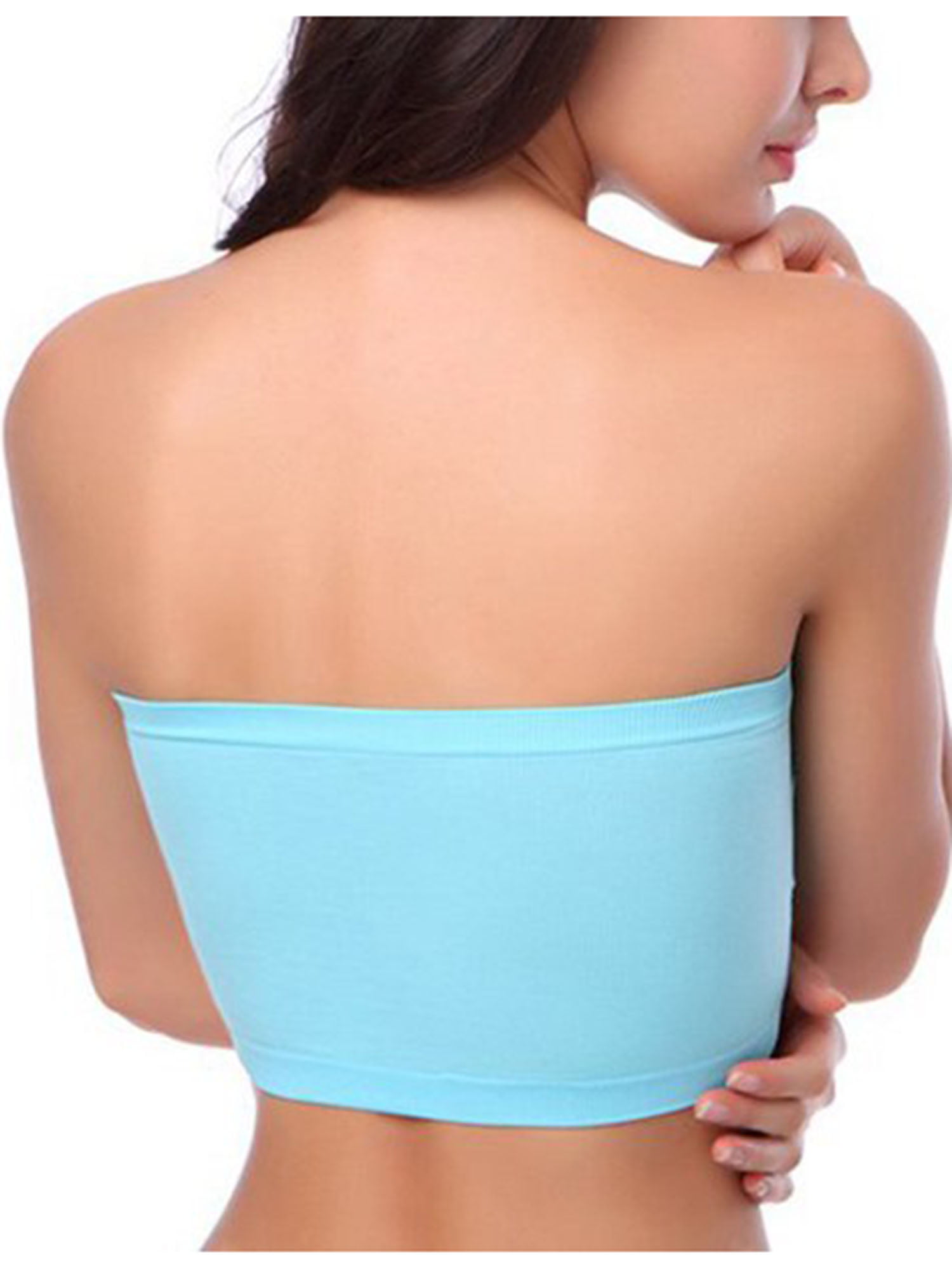 Asashitenel Women Chest Wrap Bra Solid Color Removable Padded Tube Top  Strapless Seamless Bandeau Bra Boob Crop Tube Tops 