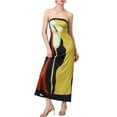 thumbnail image 4 of Mevireiy Women Strapless Tube Dress Abstract Printed Flowy Off Shoulder Y2K Beach Bandeau Dresses, 4 of 7