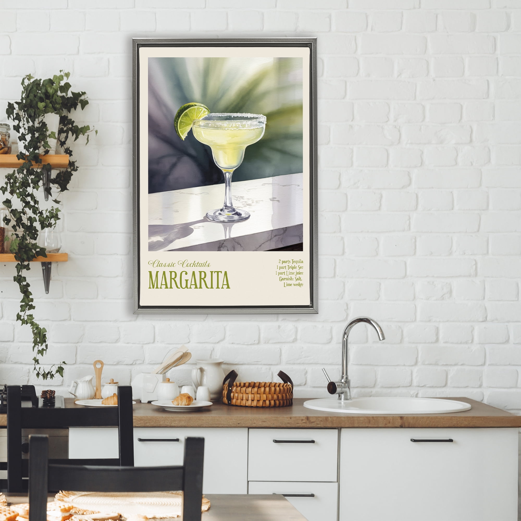 Stupell Industries Margarita on Marble Gray Framed Floater Canvas Wall Art, design by Andreas Magnusson