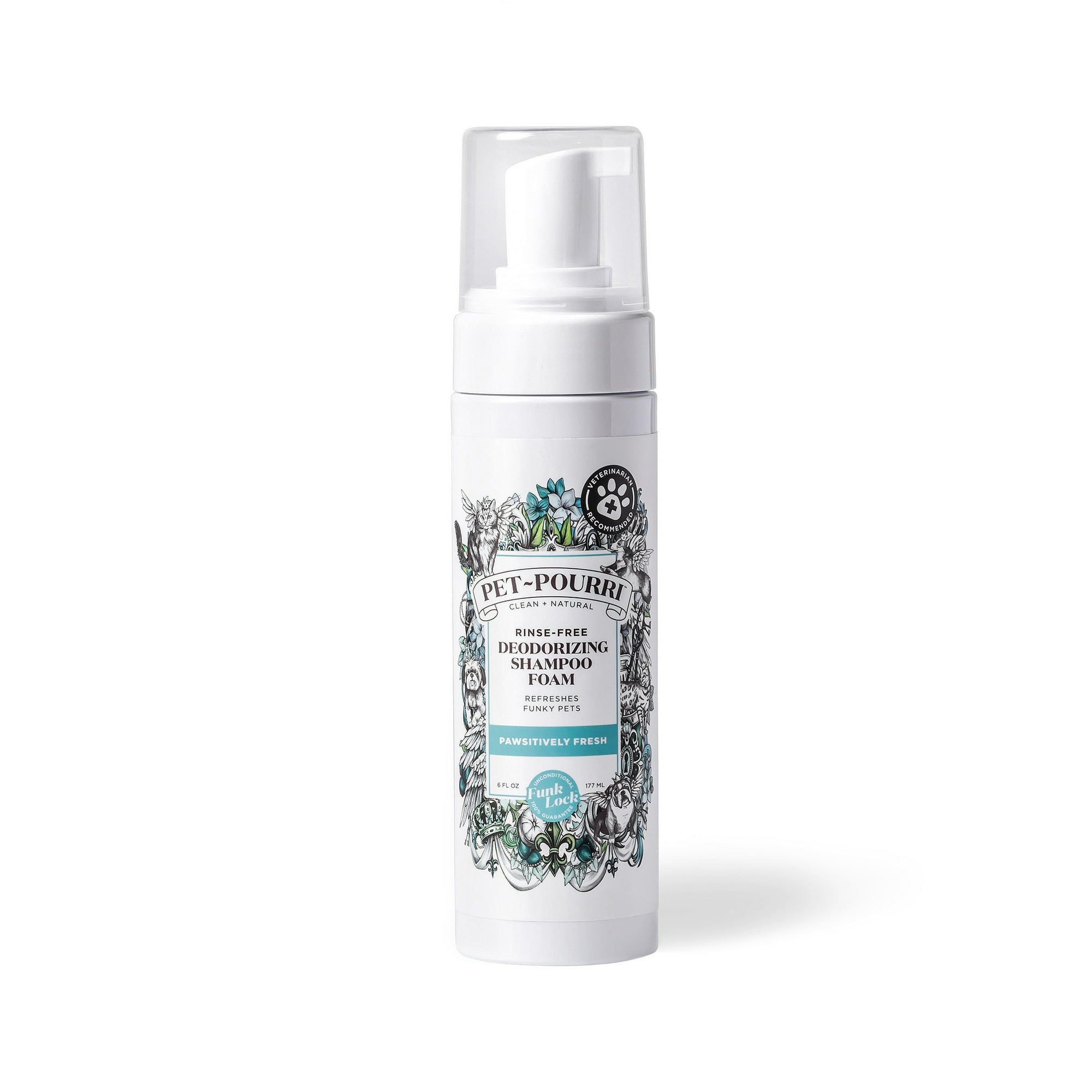 Pet~Pourri Rinse-Free Deodorizing Dry Shampoo for Dogs & Cats - Plant Based, No Rinse Foam - Pineapple, Jasmine, and Pear Scent