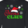 thumbnail image 4 of Inktastic Nana Claus with Christmas Santa Hat and Snowflakes Long Sleeve T-Shirt, 4 of 5