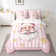 thumbnail image 2 of Manfei Christmas Santa Claus Twin Bedding Sets 7-Piece for Kids Children,Xmas Golden Snowflakes Bedding Comforter Set Microfiber,Geometric Stripes Breathable Sheet Sets,Lightweight Room Decor, 2 of 8