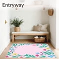 thumbnail image 3 of ODIKA 6'x9' Machine Washable Non-Slip Area Rug, Magical Unicorn Meadow with Blossoming Floral Accents High Traffic Rug, Pink, 724558, 3 of 7