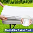 thumbnail image 2 of Funda de mantel Homing, impermeable, poliéster, 180 x 75 cm, color blanco, 2 of 9